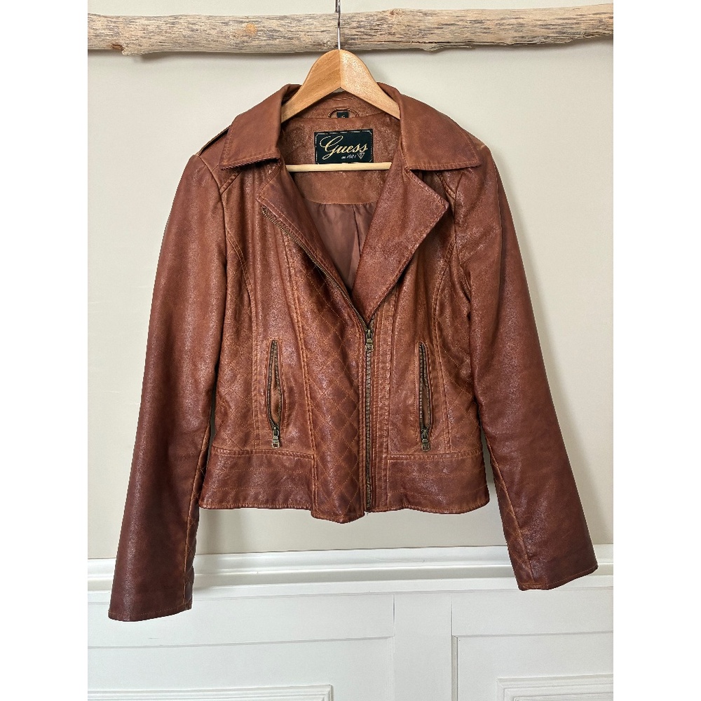 Guess Faux Leather Biker Jacket